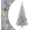 Image de Vidaxl sapin avec 300 led avec support argent 240 cm pet
