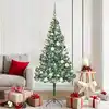 Image de Sapin De Noël Artificiel Avec 300 Led Vert 180 Cm Pvc Et Acier Vidaxl