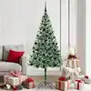 Image de Sapin De Noël Artificiel Avec 300 Led Vert 180 Cm Pvc Et Acier Vidaxl