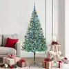 Image de Sapin De Noël Artificiel Avec 300 Led Vert 180 Cm Pvc Et Acier Vidaxl