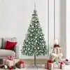 Image de Sapin De Noël Artificiel Avec 300 Led Vert 210 Cm Pvc Et Acier Vidaxl