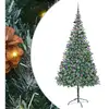 Image de Vidaxl sapin artificiel avec 300 led vert 210 cm pvc et acier