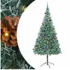 Image de Vidaxl sapin artificiel avec 300 led vert 210 cm pvc et acier