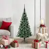 Image de Sapin De Noël Artificiel Pré-éclairé Vert 120 Cm Pvc Et Métal Vidaxl