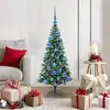 Image de Sapin De Noël Artificiel Pré-éclairé Vert 120 Cm Pvc Et Métal Vidaxl