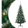 Image de Sapin De Noël Artificiel Pré-éclairé Vert 150 Cm Pvc Et Métal Vidaxl