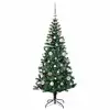 Image de Vidaxl sapin artificiel pré-éclairé vert 150 cm pvc et métal