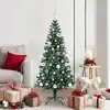 Image de Sapin De Noël Artificiel Pré-éclairé Vert 150 Cm Pvc Et Métal Vidaxl