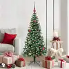 Image de Sapin De Noël Artificiel Pré-éclairé Vert 150 Cm Pvc Et Métal Vidaxl