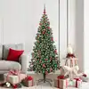 Image de Sapin De Noël Artificiel Pré-éclairé Vert 180 Cm Pvc Et Métal Vidaxl