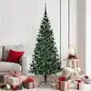 Image de Sapin De Noël Artificiel Pré-éclairé Vert 180 Cm Pvc Et Métal Vidaxl