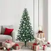 Image de Sapin De Noël Artificiel Pré-éclairé Vert 180 Cm Pvc Et Métal Vidaxl