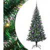 Image de Vidaxl sapin artificiel pré-éclairé vert 180 cm pvc et métal