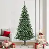 Image de Sapin De Noël Artificiel Pré-éclairé Vert 210 Cm Pvc Et Métal Vidaxl