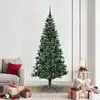 Image de Sapin De Noël Artificiel Pré-éclairé Vert 210 Cm Pvc Et Métal Vidaxl