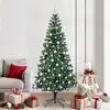 Image de Sapin De Noël Artificiel Pré-éclairé Vert 210 Cm Pvc Et Métal Vidaxl