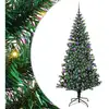 Image de Vidaxl sapin artificiel pré-éclairé vert 210 cm pvc et métal