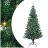 Image de Vidaxl sapin artificiel pré-éclairé vert 210 cm pvc et métal