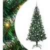 Image de Vidaxl sapin artificiel pré-éclairé vert 240 cm pvc et métal