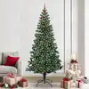 Image de Sapin De Noël Artificiel Pré-éclairé Vert 240 Cm Pvc Et Métal Vidaxl