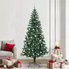 Image de Sapin De Noël Artificiel Pré-éclairé Vert 240 Cm Pvc Et Métal Vidaxl