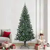 Image de Sapin De Noël Artificiel Pré-éclairé Vert 240 Cm Pvc Et Métal Vidaxl