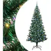 Image de Vidaxl sapin artificiel pré-éclairé vert 240 cm pvc et métal