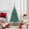 Image de Sapin De Noël Artificiel Pré-éclairé Vert 120 Cm Pvc Vidaxl