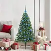 Image de Sapin De Noël Artificiel Pré-éclairé Vert 150 Cm Pvc Vidaxl