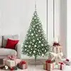 Image de Sapin De Noël Artificiel Pré-éclairé Vert 180 Cm Pvc Vidaxl