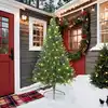 Image de Sapin De Noël Artificiel Pré-éclairé Vert 210 Cm Pvc Vidaxl