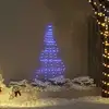 Image de Arbre De Noël Led Avec Piquets Au Sol Bleu 182 Cm Métal Vidaxl