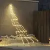 Image de Arbre De Noël Led Avec Piquets Au Sol Blanc Chaud 306 Cm Métal Vidaxl