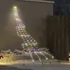 Image de Arbre De Noël Led Avec Piquets Au Sol Multicolore 306 Cm Métal Vidaxl