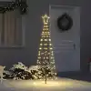 Image de Arbre De Noël Led Avec Piquets Au Sol Doré 250 Cm Fer Vidaxl