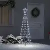 Image de Arbre De Noël Led Avec Piquets Au Sol Blanc Froid 250 Cm Fer Vidaxl