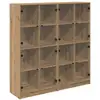 Image de Vidaxl haut armoire 2 pcs chêne artisanal 68 x 37 x 142 cm