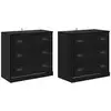 Image de Vidaxl buffets 2 pcs chêne noir 70 x 35,5 x 67,5 cm bois d'ingénierie