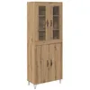 Image de Buffet haut moderne - vidaXL - Chêne artisanal - Bois dingénierie - 695 x 34 x 180 cm - 4 portes - 60 kg max