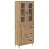 Image de Buffet haut en bois dingénierie - vidaXL - 695x34x180 cm - Chêne artisanal - Avec tiroir - 3 portes