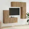 Image de Unité Murale De Tv 5 Pcs Chêne Artisanal Bois D'ingénierie Vidaxl