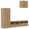 Image de Meuble TV mural - vidaXL - Chêne Artisan - Bois dingénierie - 405 x 30 x 102 cm - 4 portes - 12 étagères