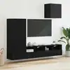 Image de Meubles Tv Muraux 4 Pcs Chêne Noir Bois D'ingénierie Vidaxl