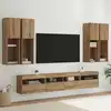 Image de Ensemble De Meuble Tv Mural Avec Éclairage Led Avec Led 7 Pcs Vidaxl