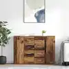 Image de Buffets Avec Tiroir Corona 2 Pcs Bois Ancien 59 X 39 X 80 Cm Vidaxl