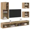 Image de Vidaxl unités murales tv avec led 5 pcs chêne artisanal bois d'ingénierie