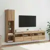 Image de Unité Murale De Tv 4 Pcs Chêne Artisanal Bois D'ingénierie Vidaxl