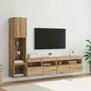 Image de Fixation tv - support tv - support mural pour tv Vidaxl Unité murale de TV 4 pcs Chêne artisanal Bois dingénierie