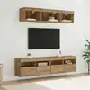 Image de Unités Murales Tv Avec Led Avec Led 5 Pcs Chêne Artisanal Vidaxl