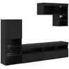 Image de Vidaxl meubles tv muraux 6 pc chêne noir bois d'ingénierie